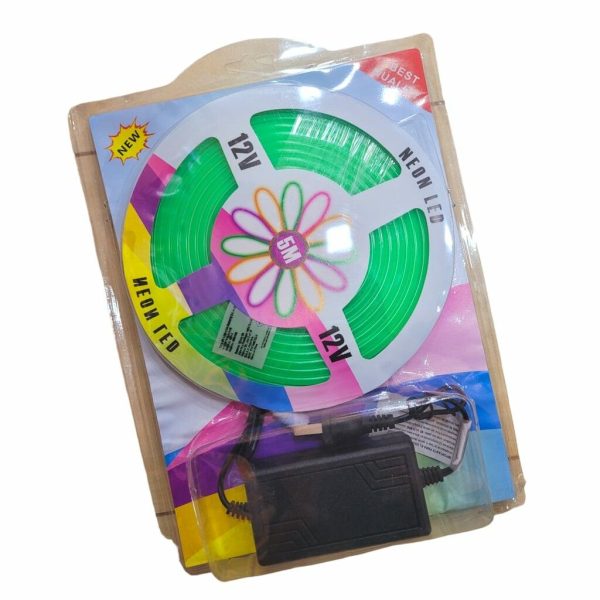TIRA NEON 5050RM 5mts DG-12V VERDE C/FUENTE