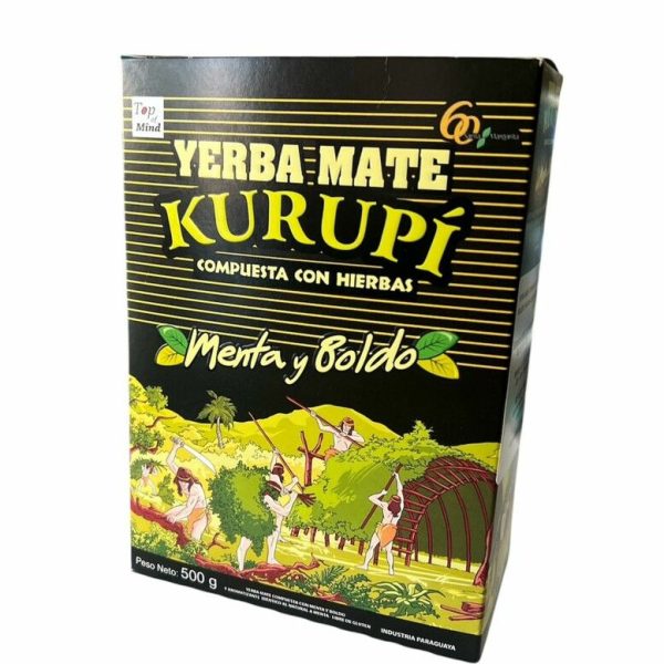 YERBA MATE KURUPI MENTA Y BOLDO  X UNIDAD DE 500 gr